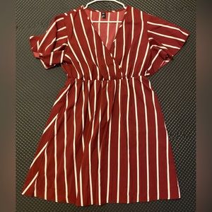 SHEIN Curve Red and White Striped Dress Size 0XL